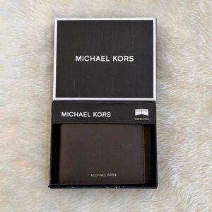MICHAEL KORS MENS SLIM WALLET LEATHER ANDY BROWN  NEW